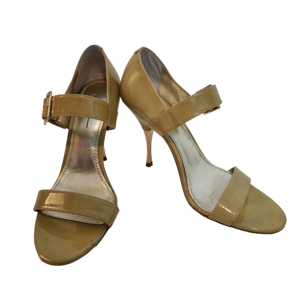 Linea Paolo Lime Green Open Toe 4 inch High Heeled Shoes SZ 7.5 medium
